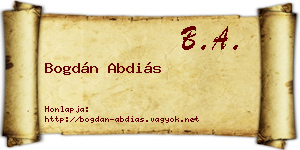 Bogdán Abdiás névjegykártya
